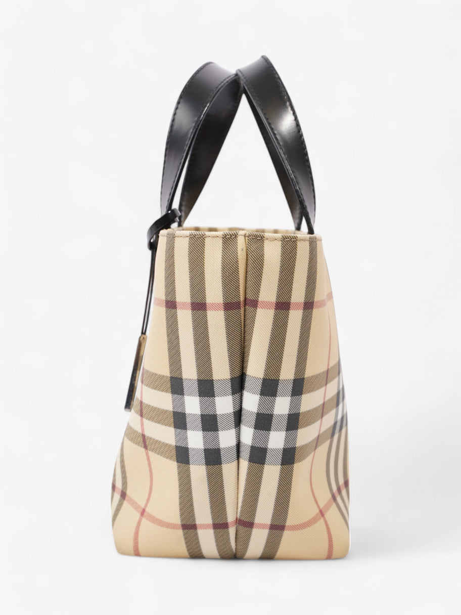 Burberry Check Tote House Check / Black Canvas Small Image 5