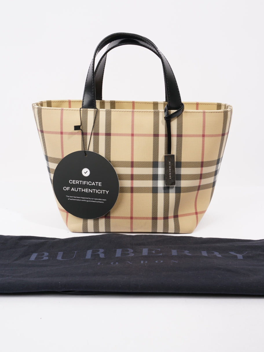 Burberry Check Tote House Check / Black Canvas Small Image 9