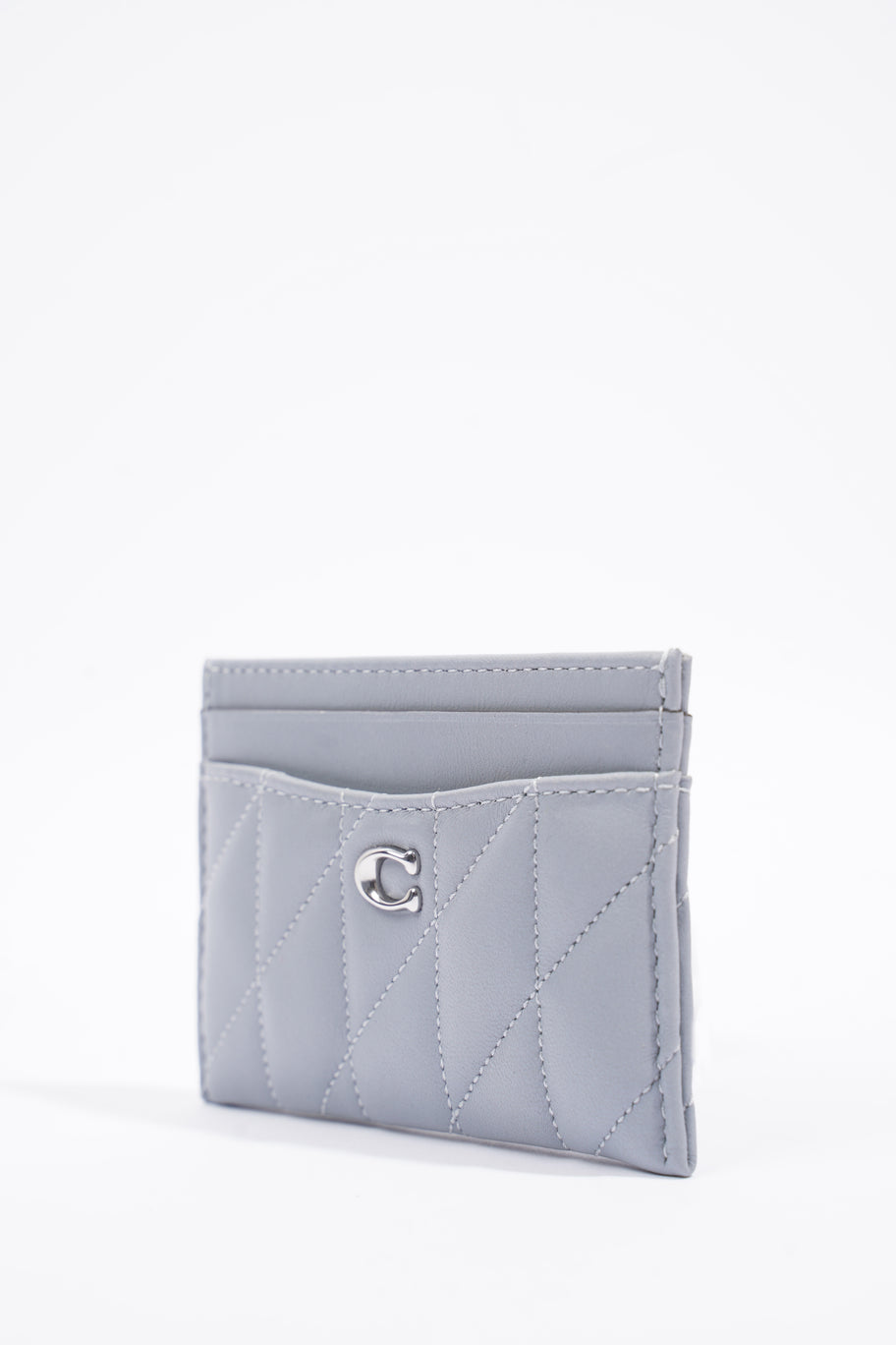 Essential Card Case Grey Lambskin Leather Image 3