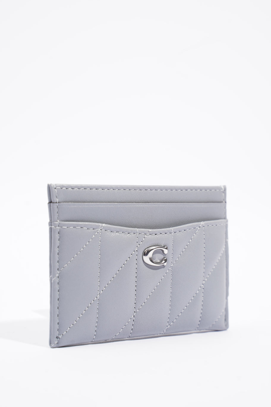 Essential Card Case Grey Lambskin Leather Image 5