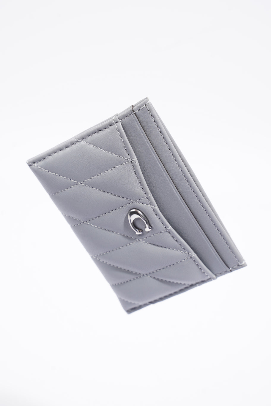 Essential Card Case Grey Lambskin Leather Image 9
