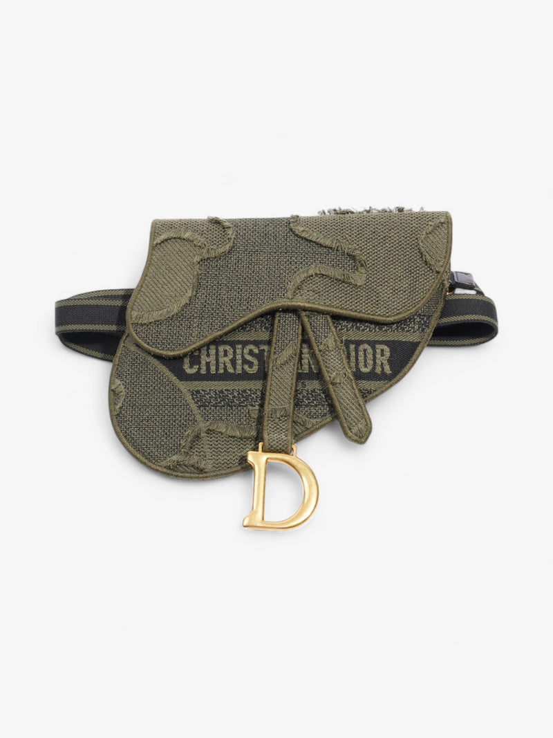  Christian Dior Saddle Belt Bag Green Camouflage Canvas