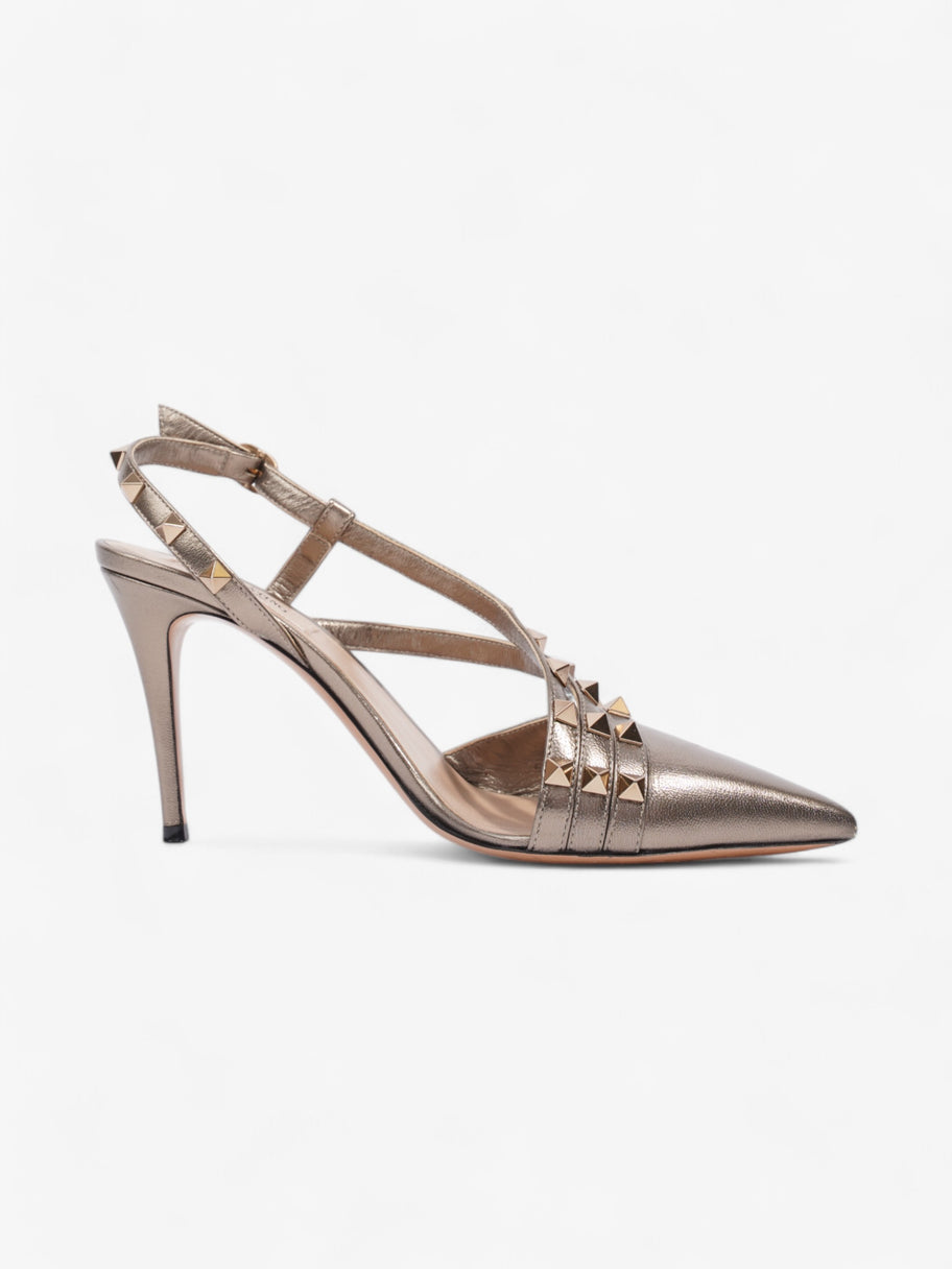 Valentino Rockstud Heels 80 Gold Leather EU 38.5 UK 5.5 Image 4