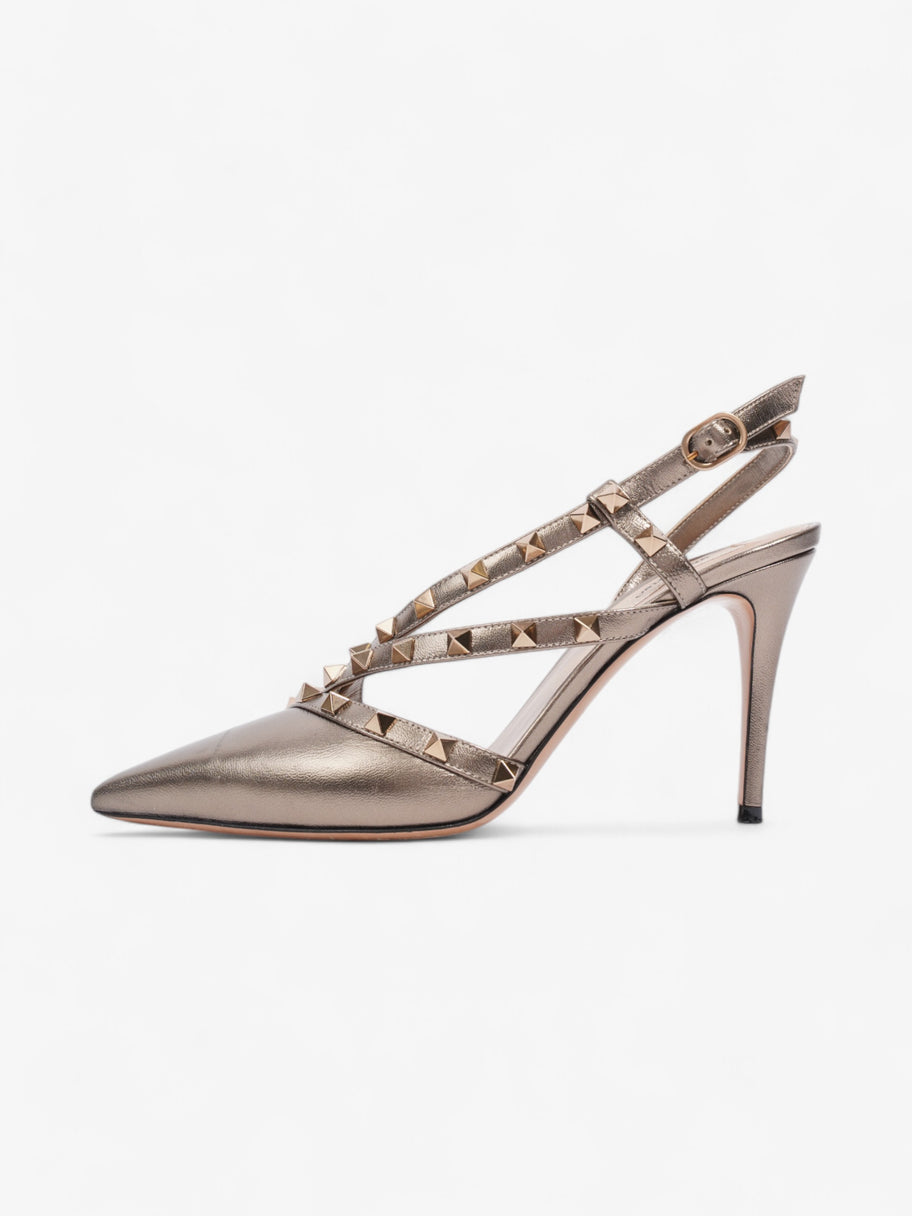 Valentino Rockstud Heels 80 Gold Leather EU 38.5 UK 5.5 Image 5