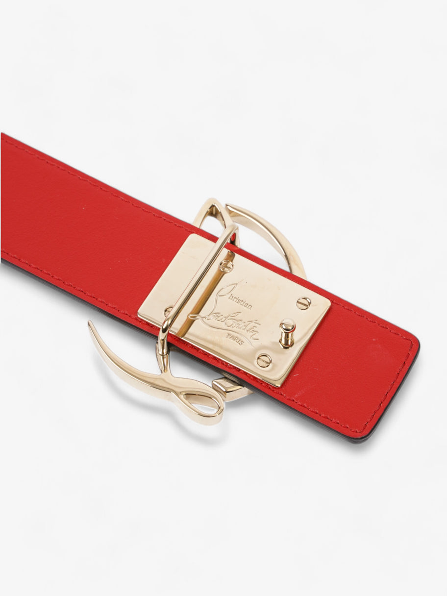 Christian Louboutin CL Logo Belt Gold Leather 80cm / 32