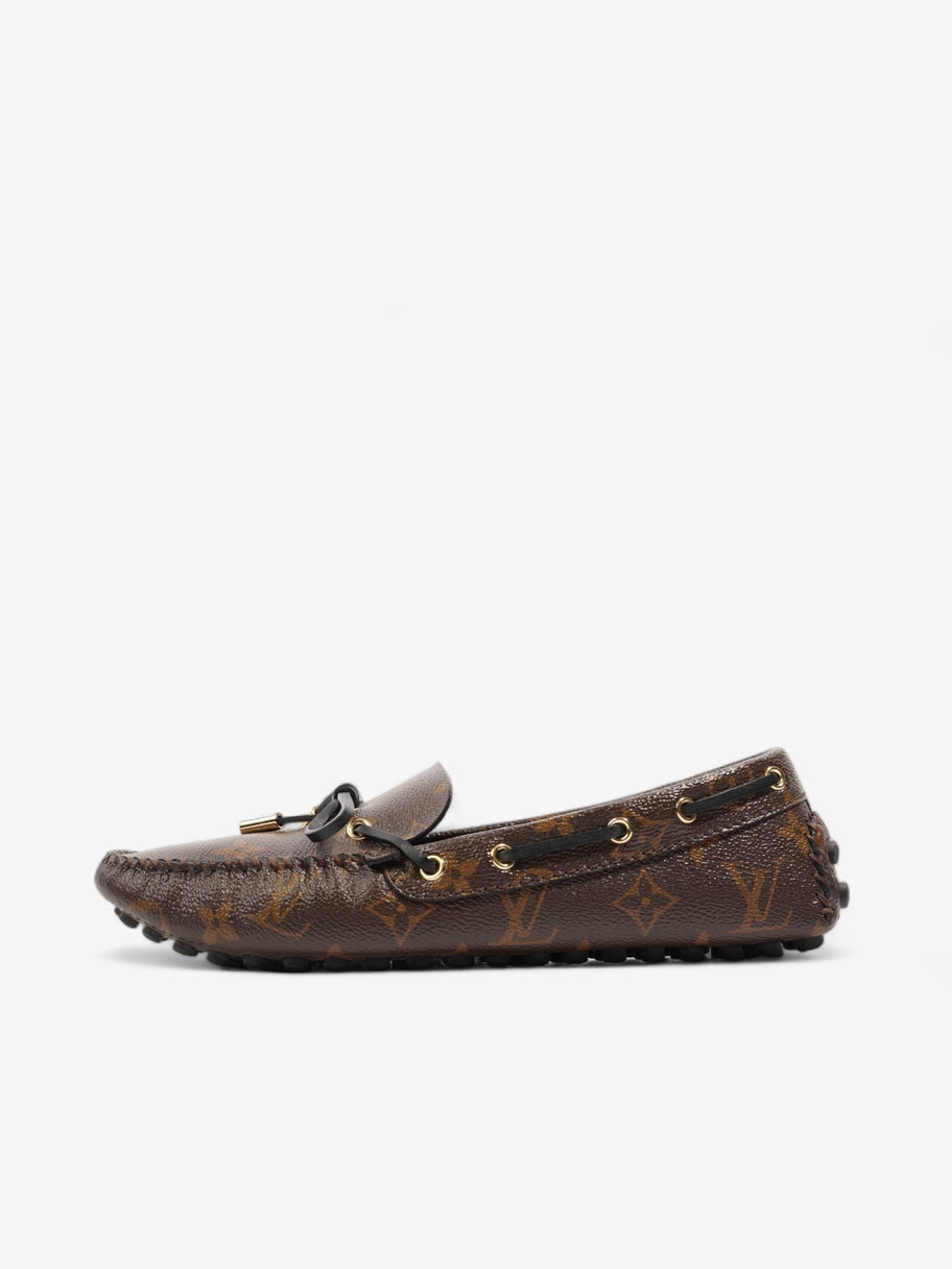 Gloria Flat Loafers Brown Monogram Leather EU 37.5 UK 4.5 Image 5