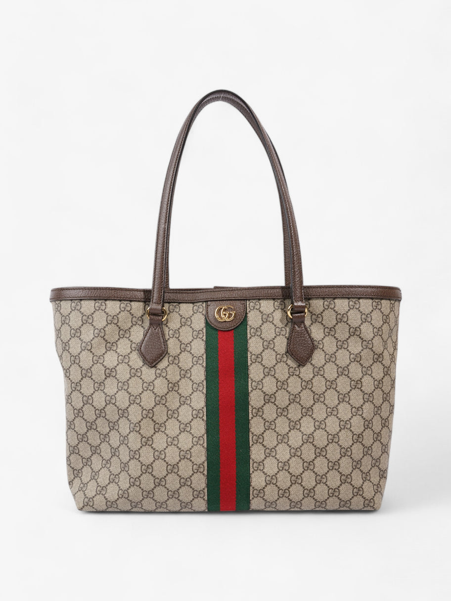 Gucci Ophelia Tote GG Supreme / Brown / Green Coated Canvas Medium Image 1