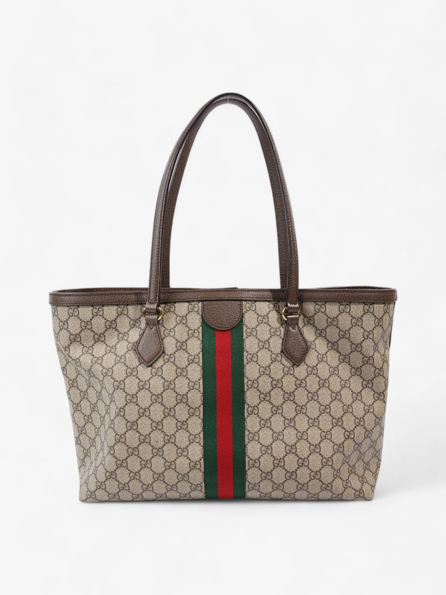 Gucci Ophelia Tote GG Supreme / Brown / Green Coated Canvas Medium Image 4