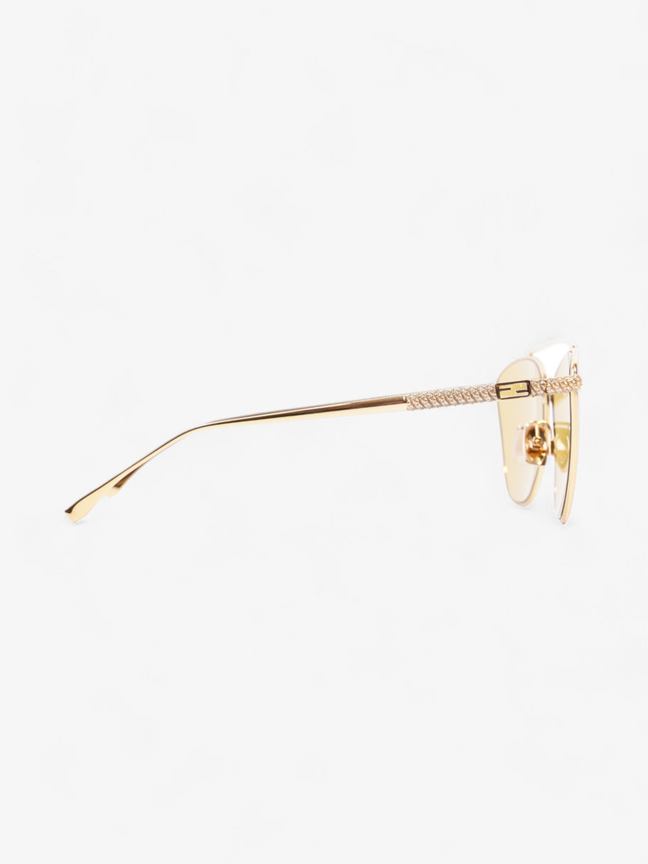 Fendi Embellished Aviator Sunglasses Gold Base Metal 145mm Image 4