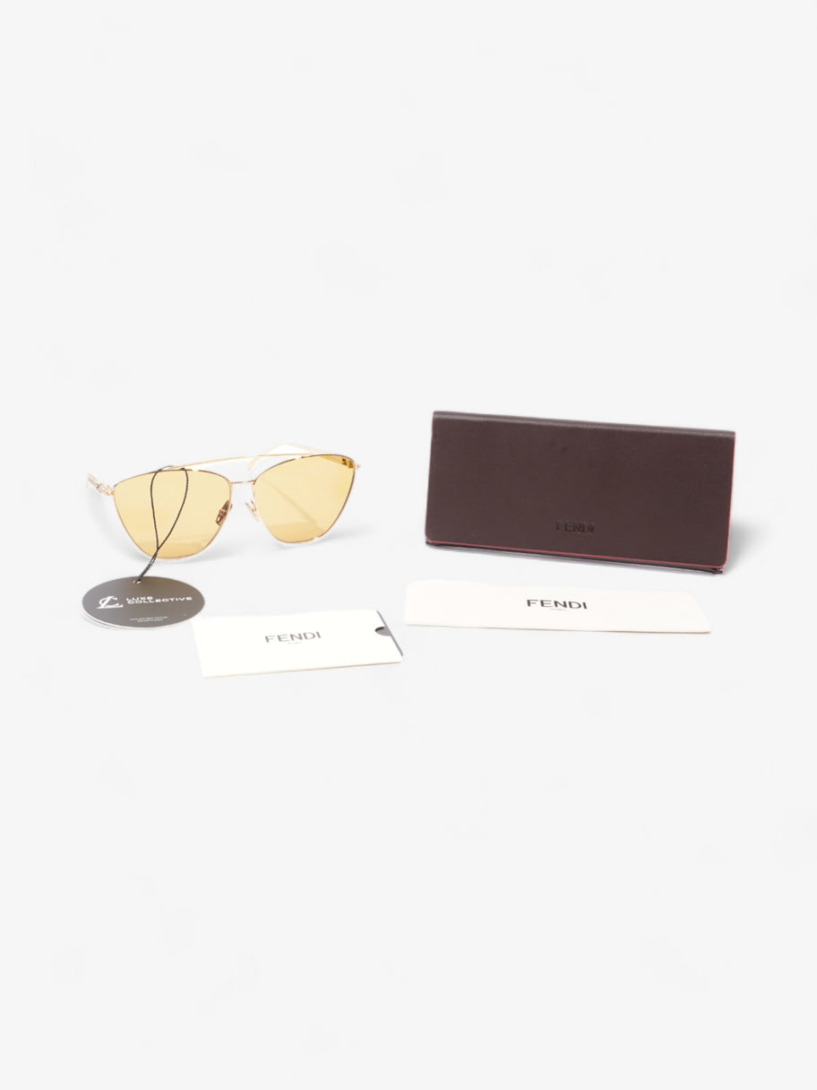 Fendi Embellished Aviator Sunglasses Gold Base Metal 145mm Image 8