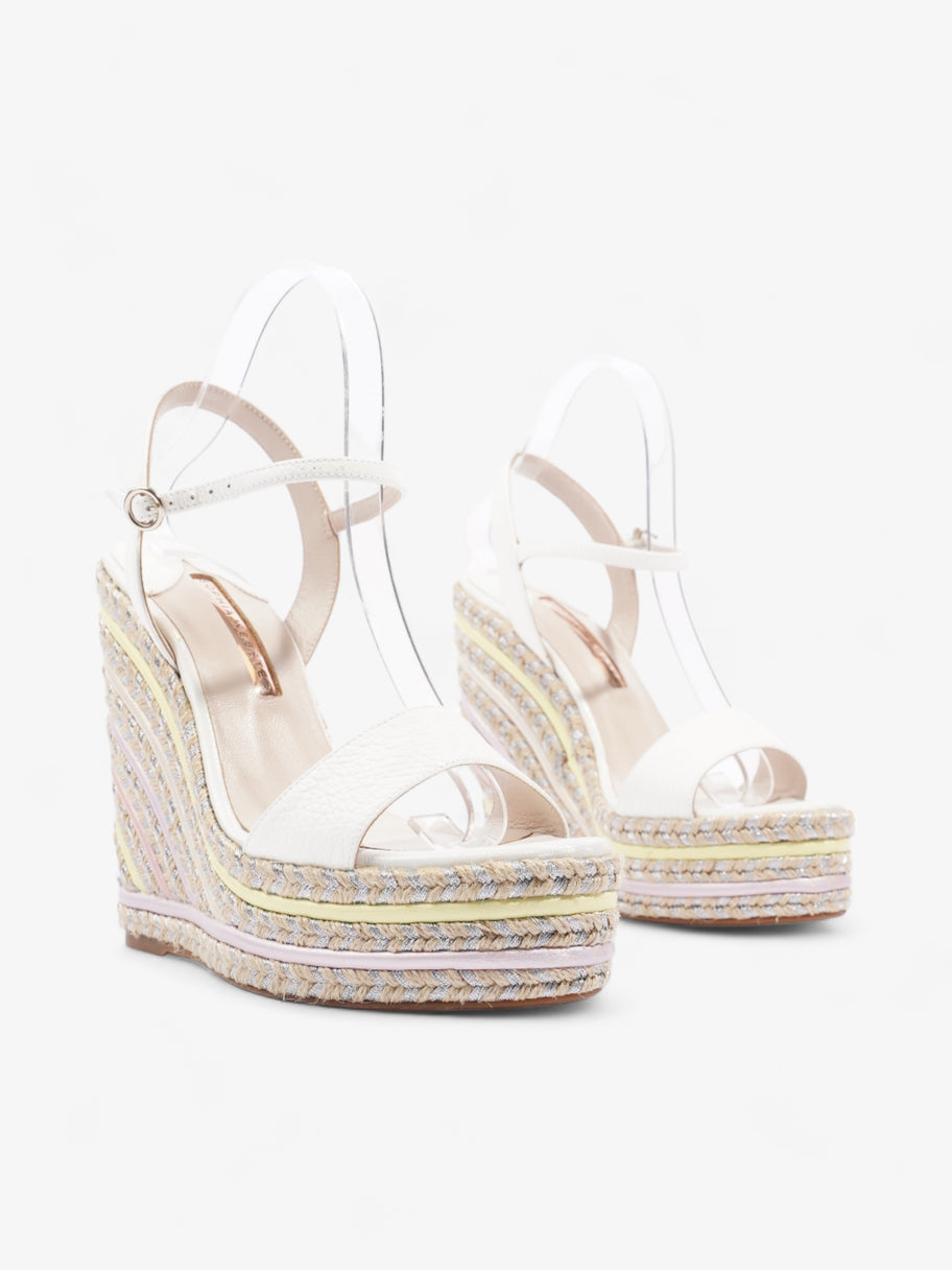 Sophia Webster Lucita Espadrille Wedge 135mm White / Purple / Pink and Yellow Calfskin Leather EU 39 UK 6 Image 2