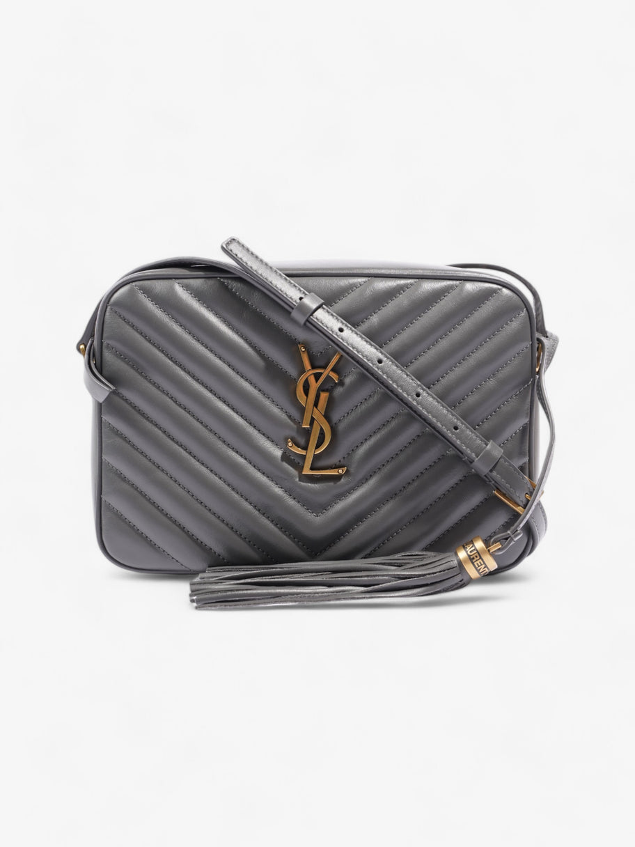 Saint Laurent Lou Monogram Camera Bag Grey Calfskin Leather Luxe Collective