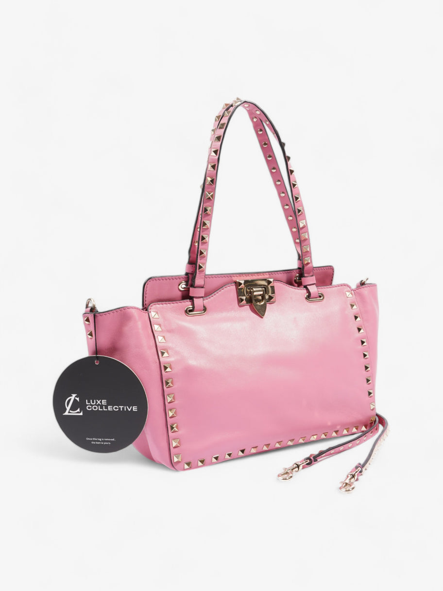 Valentino Rockstud Tote Pink Leather Small Image 9