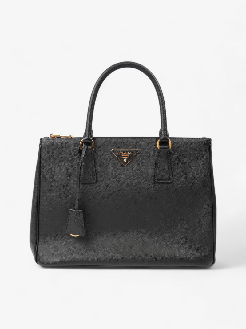  Prada Galleria Double Zip Tote Black Saffiano Leather