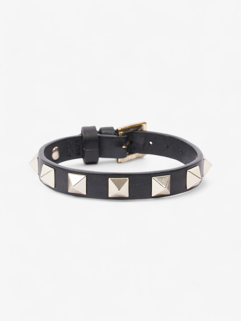 Valentino Rockstud Bracelet Black / Gold Leather Image 1