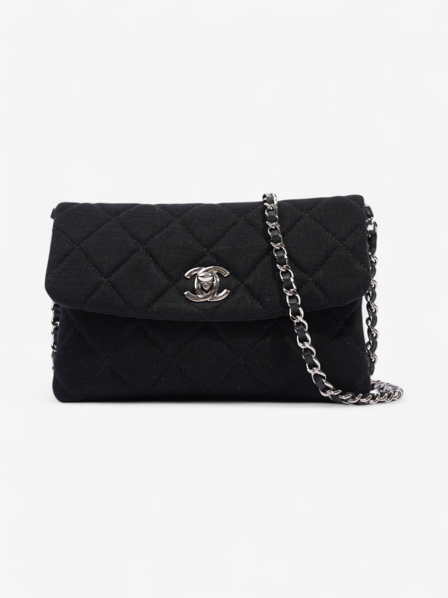 Chanel CC Flap Bag Black Cotton Mini Image 1