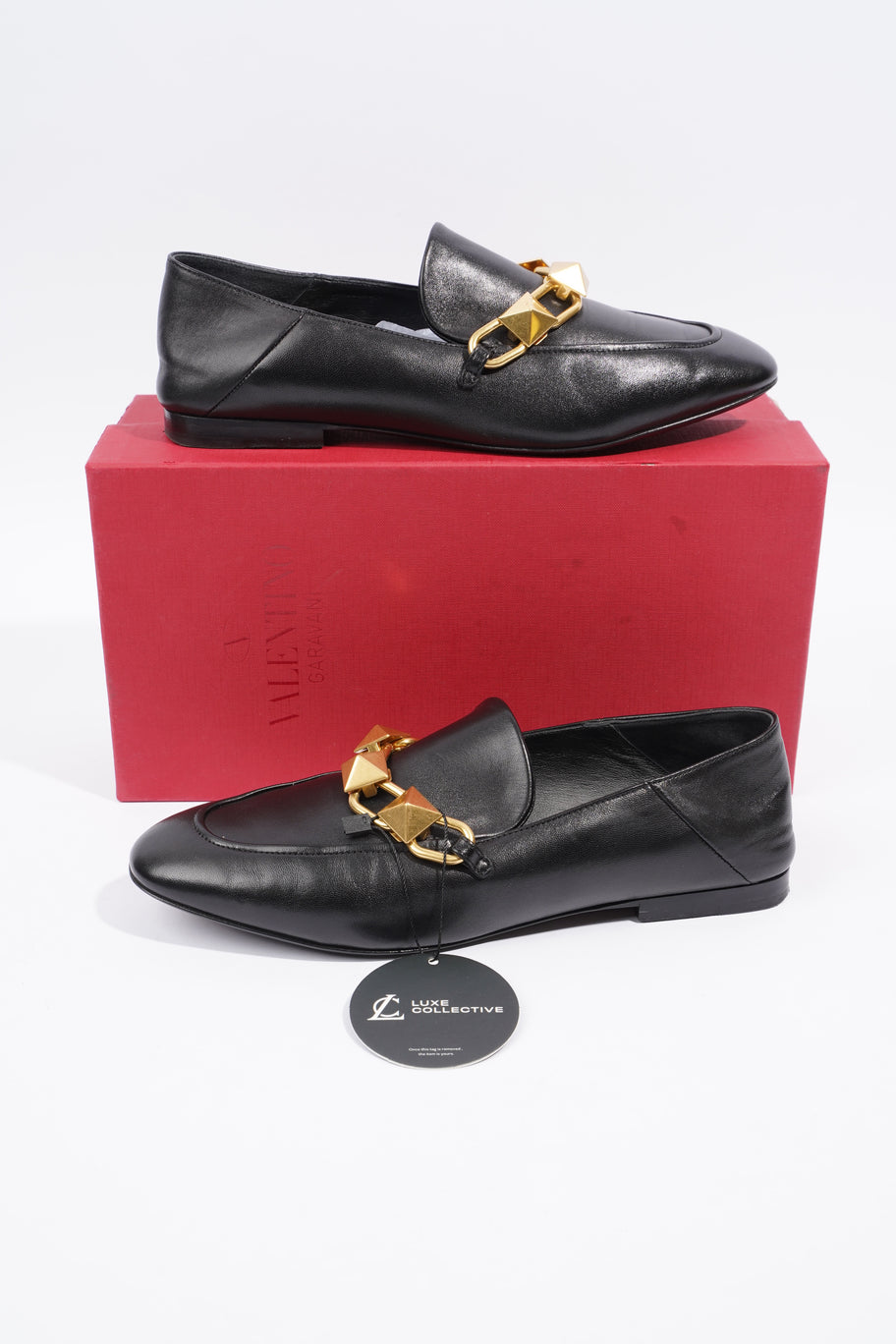 Roman Stud Loafers Black Leather EU 38 UK 5 Image 9