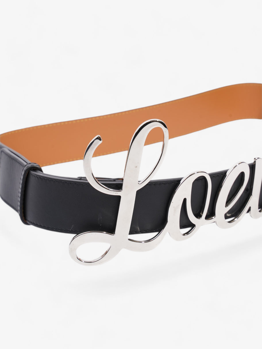 Loewe Logo Belt Black / Silver Leather 90cm Image 2