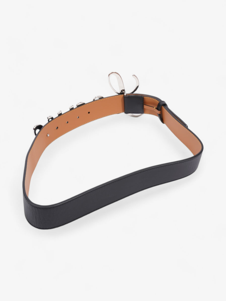 Loewe Logo Belt Black / Silver Leather 90cm Image 4