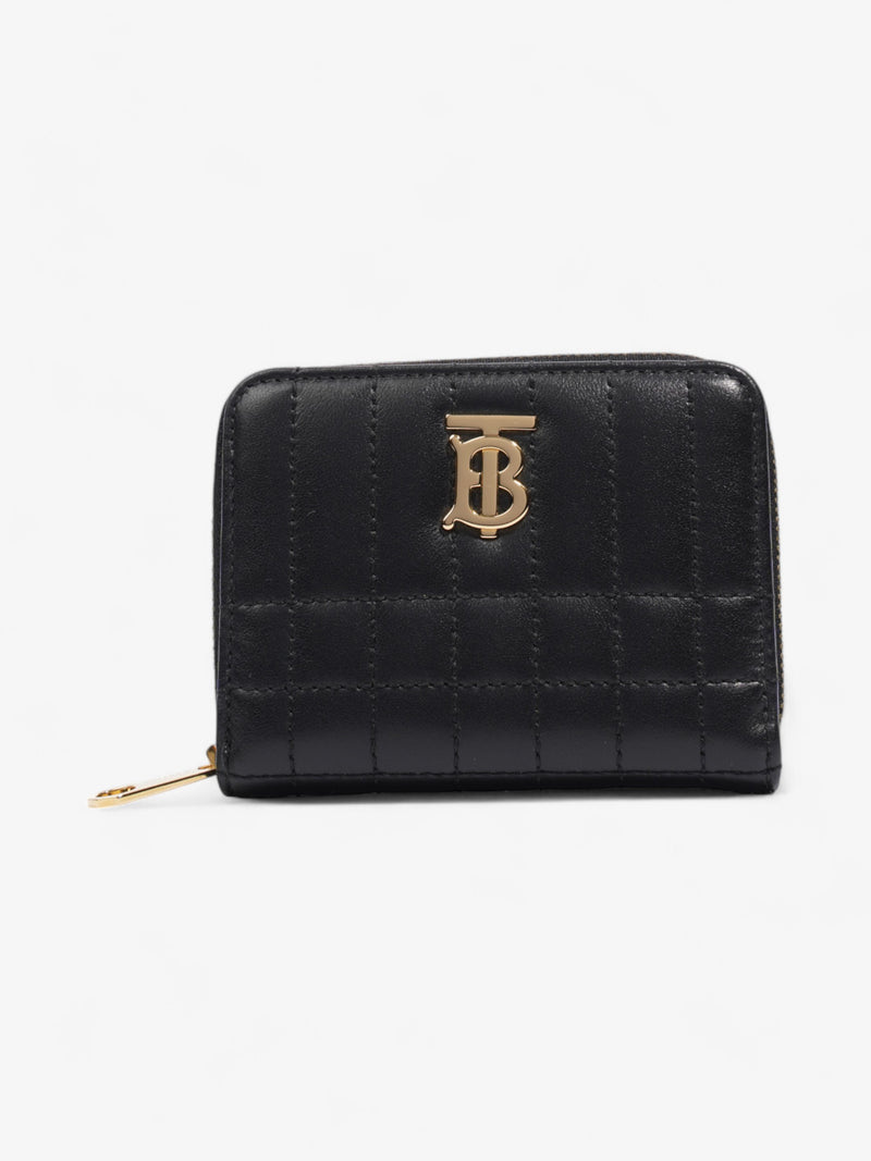  Burberry Lola Zip Wallet Black / Gold Lambskin Leather Mini