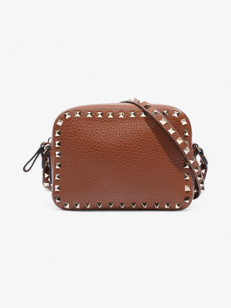  Valentino Rockstud Camera Bag Brown Calfskin Leather