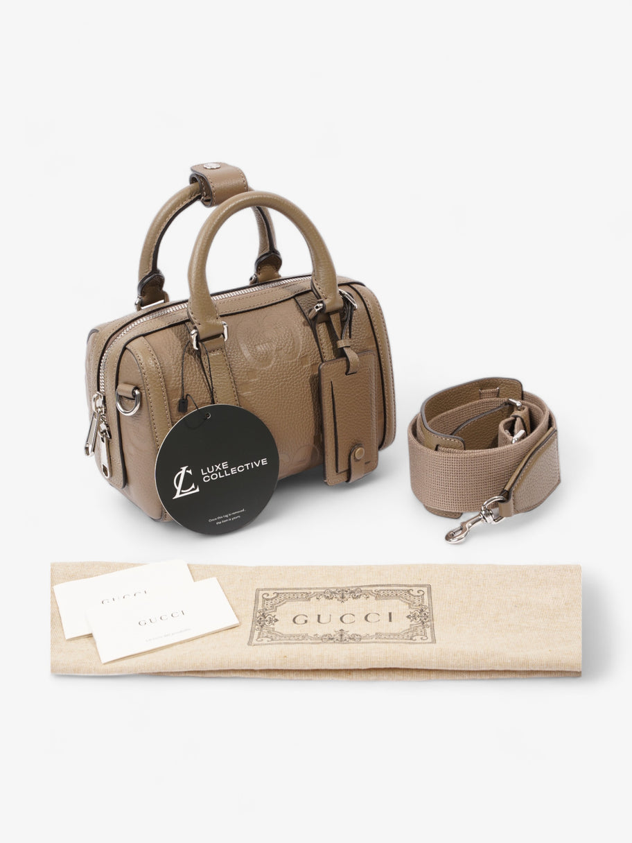 Jumbo GG Mini Duffle Beige Embossed Leather Image 10