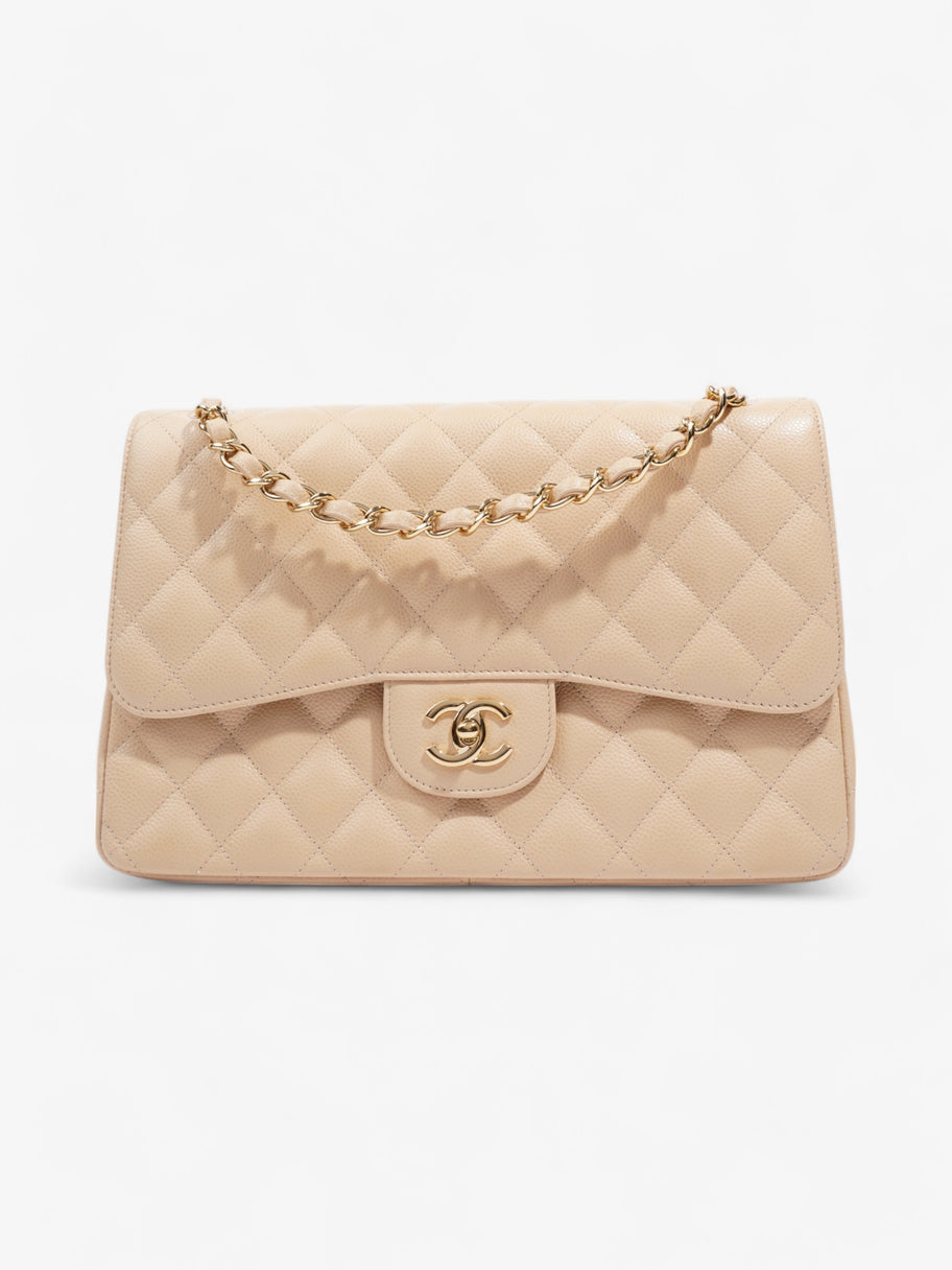 Chanel Classic Double Flap Nude Caviar Leather Jumbo Image 1