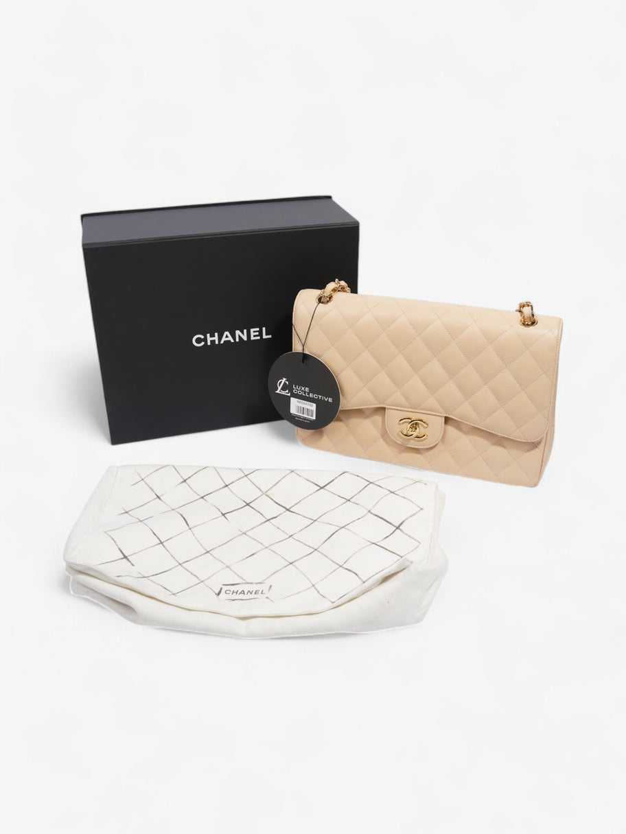 Chanel Classic Double Flap Nude Caviar Leather Jumbo Image 10