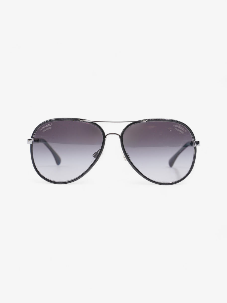 Chanel Pilot-Frame Sunglasses Black Acetate 140mm Image 1