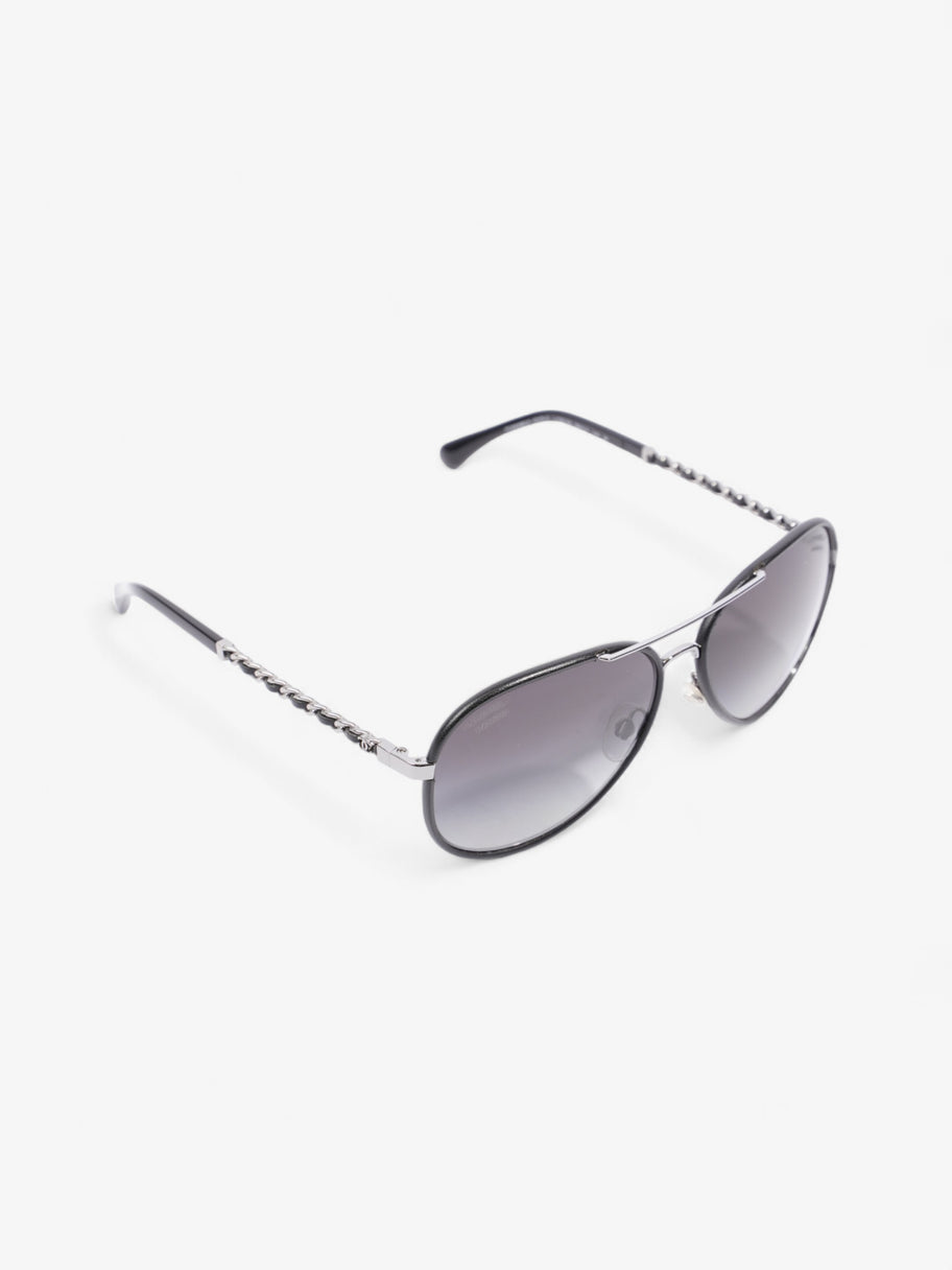 Chanel Pilot-Frame Sunglasses Black Acetate 140mm Image 5