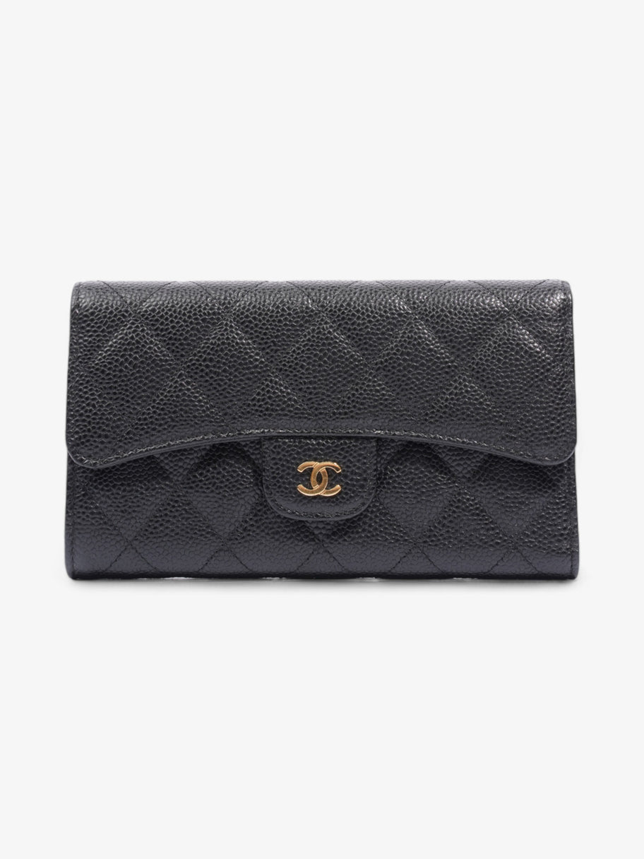 Chanel CC Flap Continental Wallet Black / Gold Caviar Leather Image 1