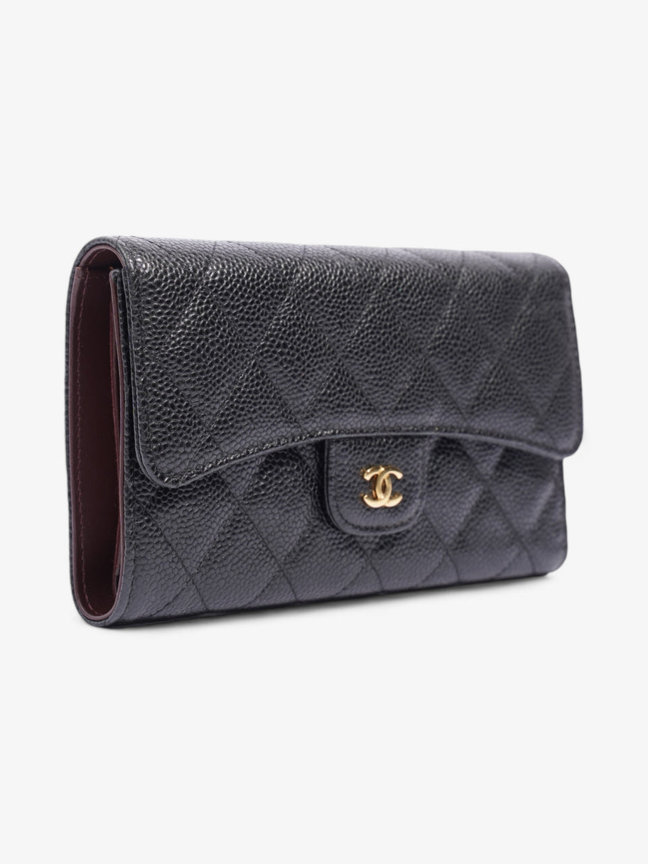 Chanel CC Flap Continental Wallet Black / Gold Caviar Leather Image 4