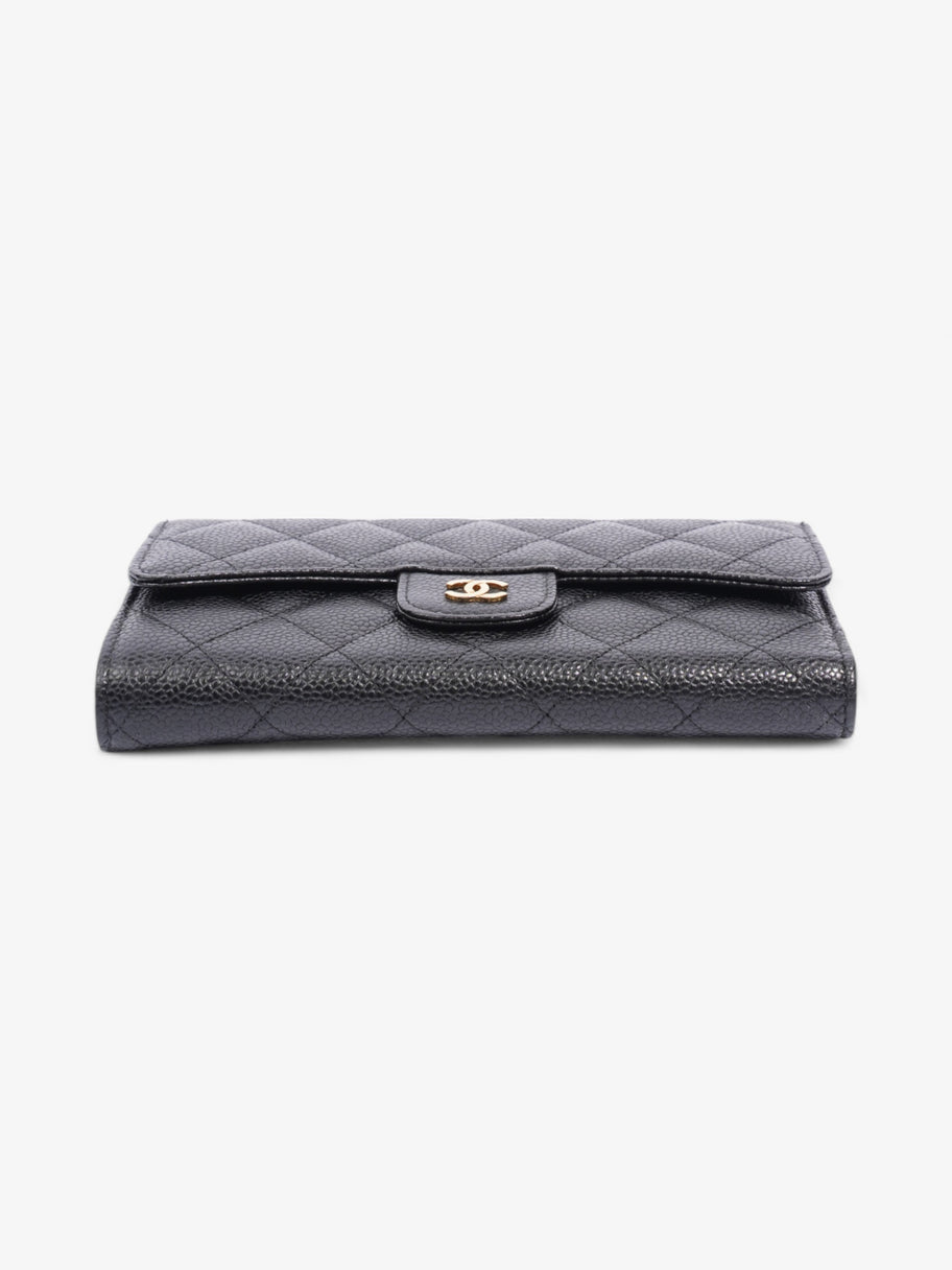 Chanel CC Flap Continental Wallet Black / Gold Caviar Leather Image 5