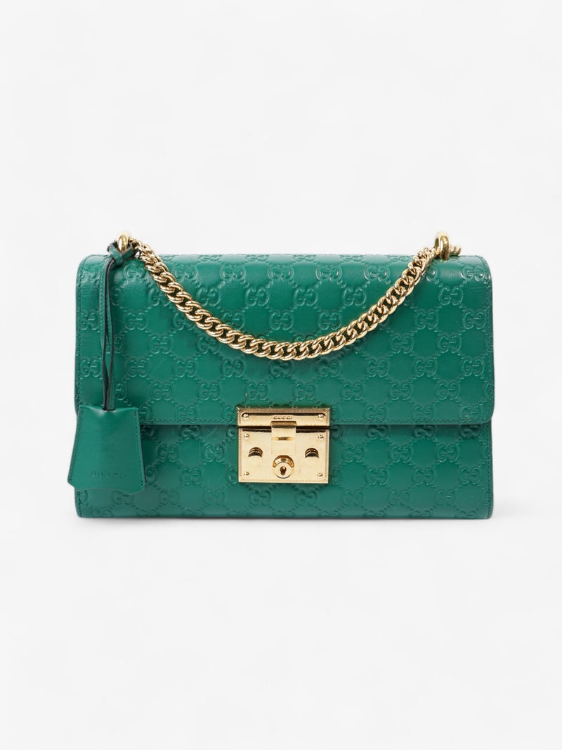  Gucci Padlock Emerald Calfskin Leather Medium