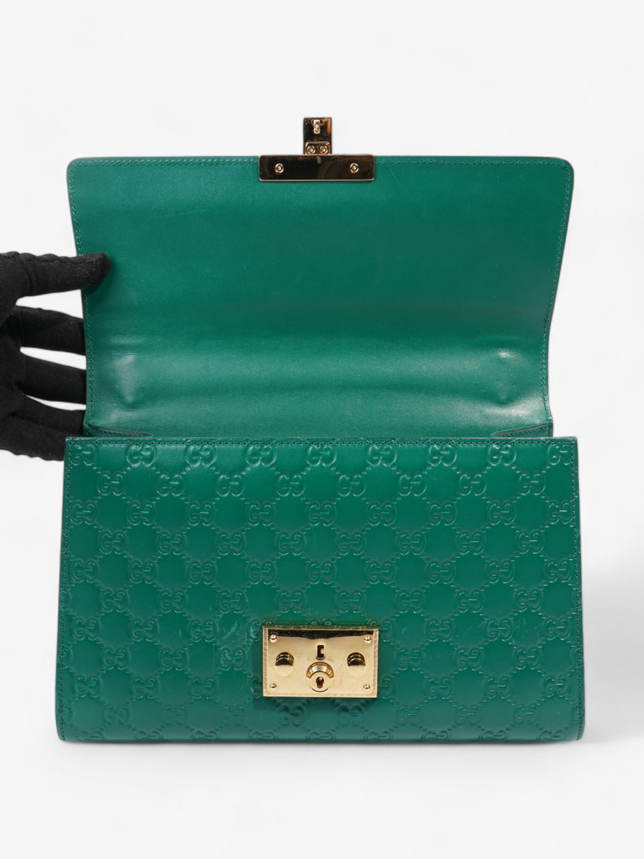 Gucci Padlock Emerald Calfskin Leather Medium Image 8