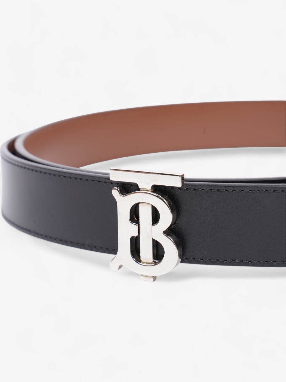 Burberry TB Reversible Belt Black / Silver / Brown Leather Small - 107cm Image 2