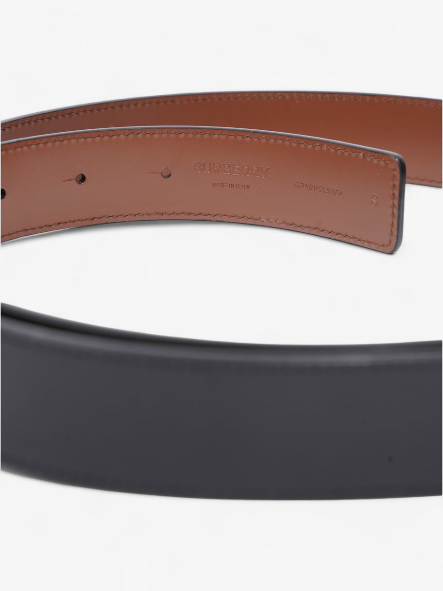 Burberry TB Reversible Belt Black / Silver / Brown Leather Small - 107cm Image 5