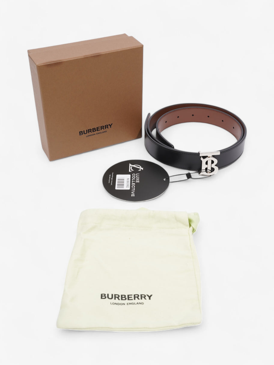 Burberry TB Reversible Belt Black / Silver / Brown Leather Small - 107cm Image 6