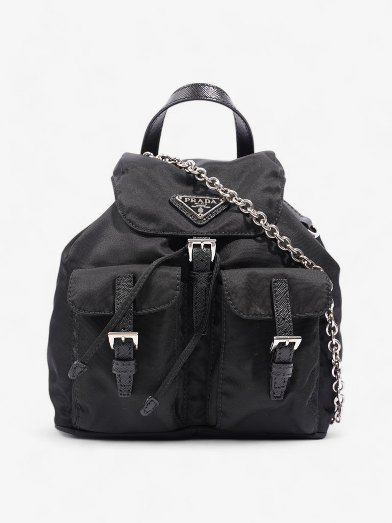  Prada Vela Backpack Black Nylon Mini