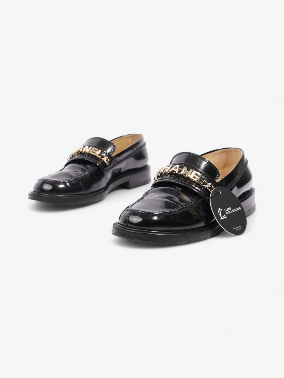 Chanel Chain Logo Loafers Black / Gold Leather EU 37 UK 4 Image 10