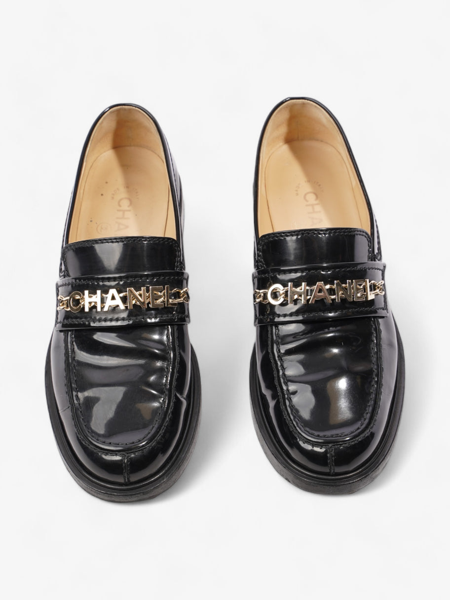 Chanel Chain Logo Loafers Black / Gold Leather EU 37 UK 4 Image 8