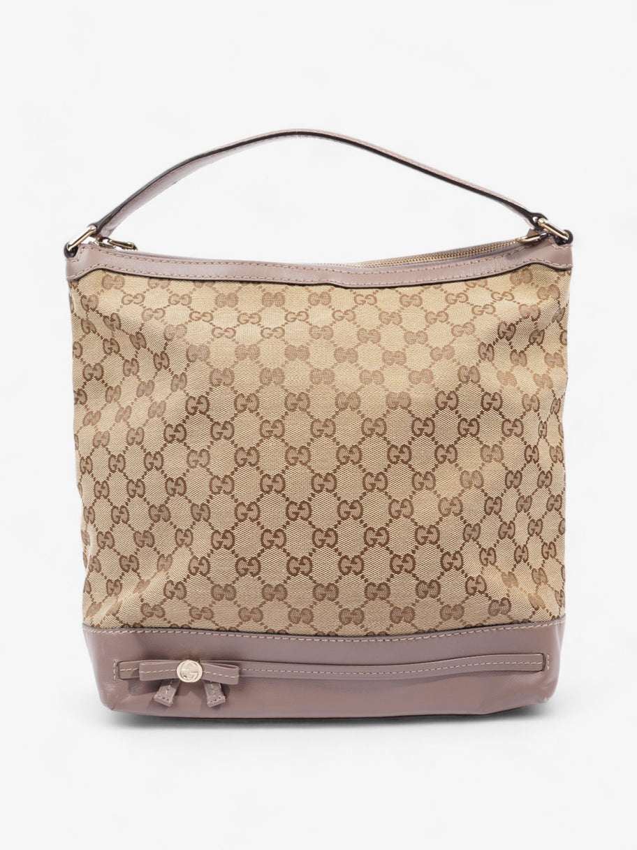 Gucci Mayfair Bow Beige And Ebony GG Supreme / Lilac Canvas Image 1