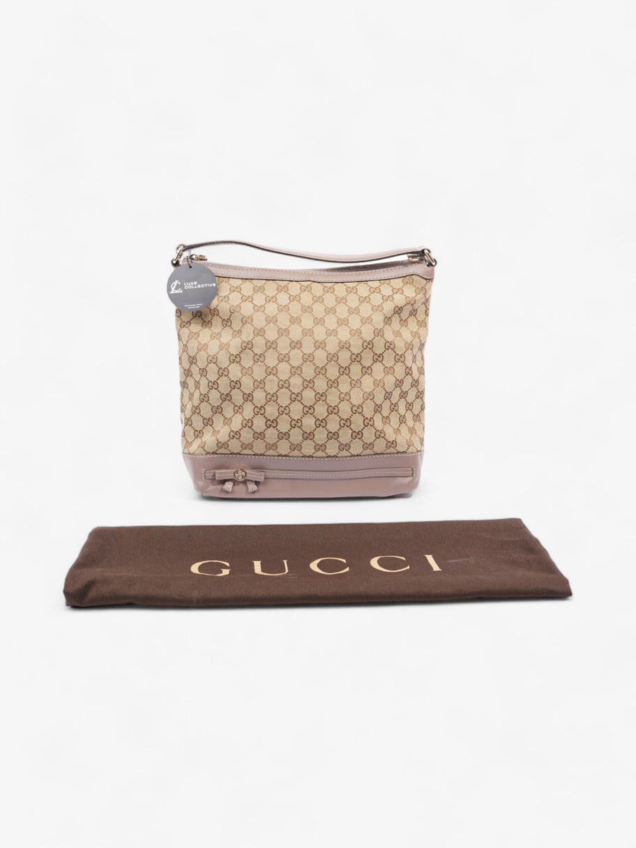 Gucci Mayfair Bow Beige And Ebony GG Supreme / Lilac Canvas Image 8