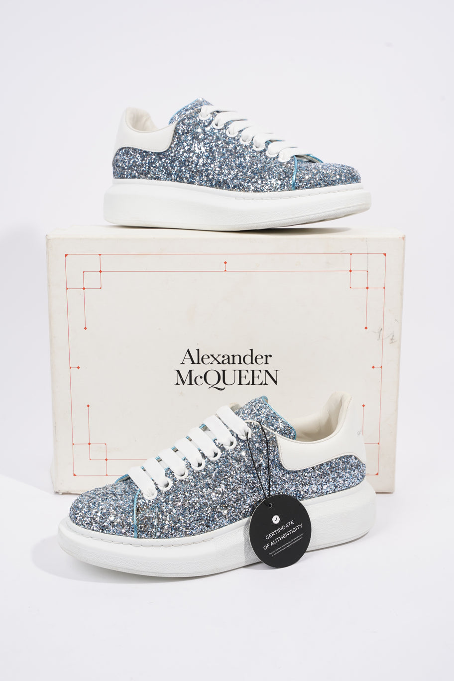 Alexander McQueen Oversized Sneaker Blue Glitter EU 39 UK 6 Luxe Collective