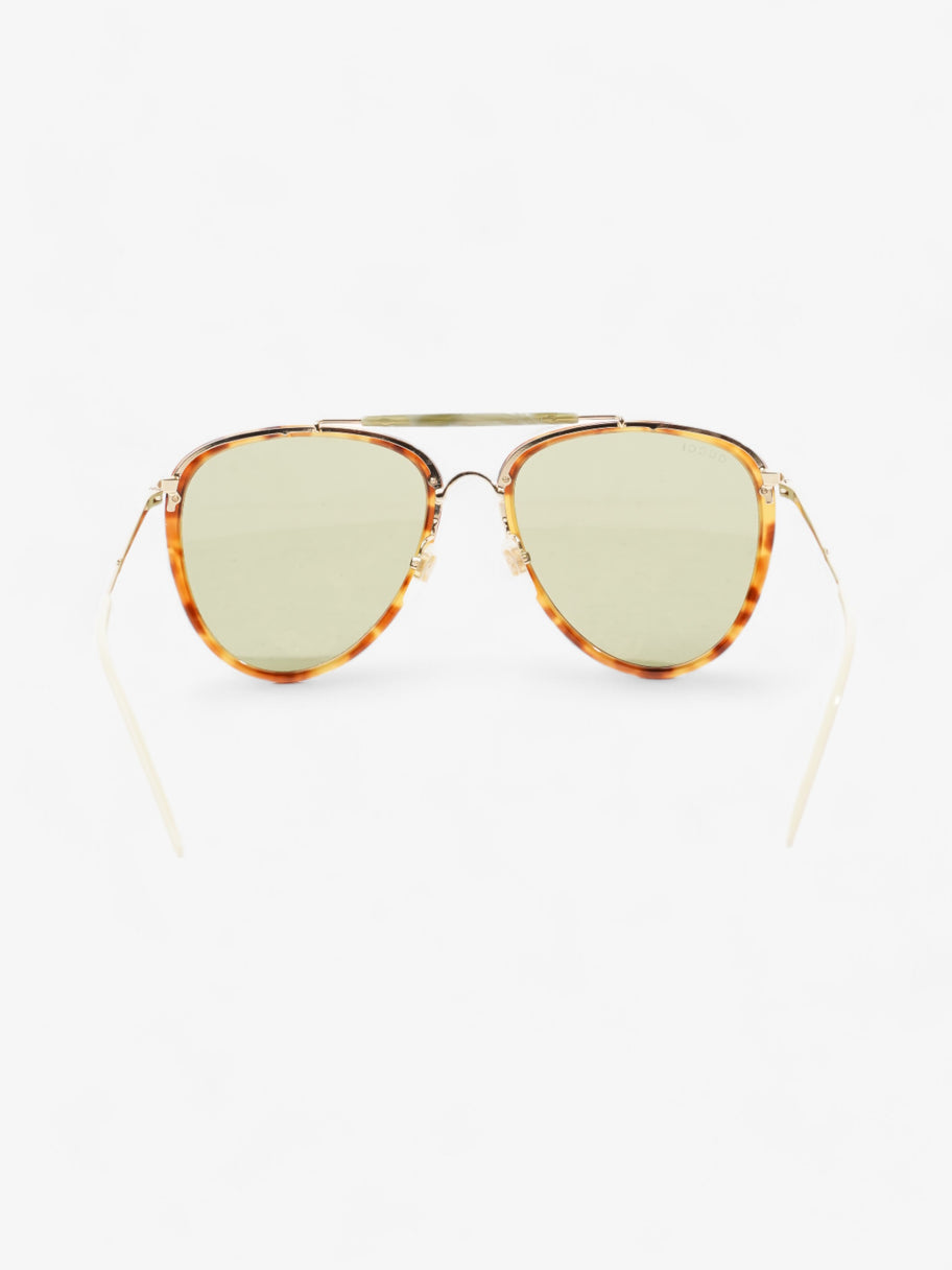 Gucci Aviator Tinted Sunglasses Tortoise  / Green Acetate 145mm Image 3