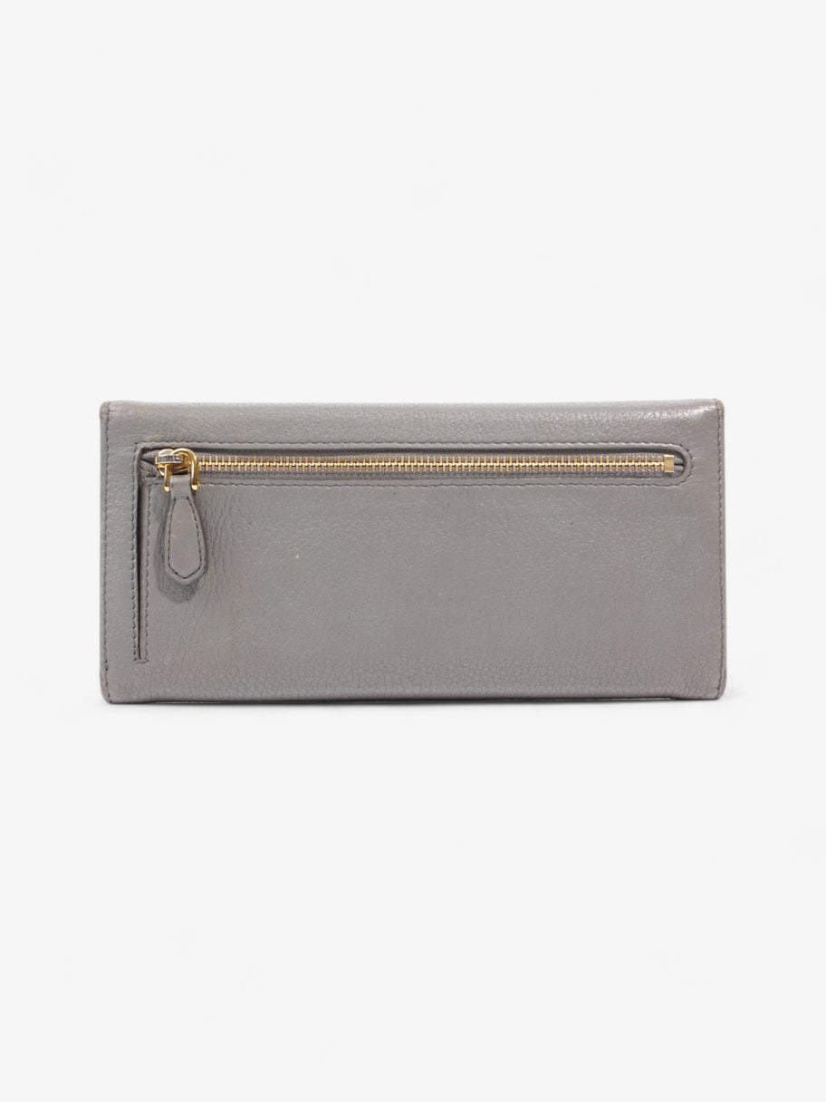 Prada Continental Wallet Grey / Gold Saffiano Leather Image 2