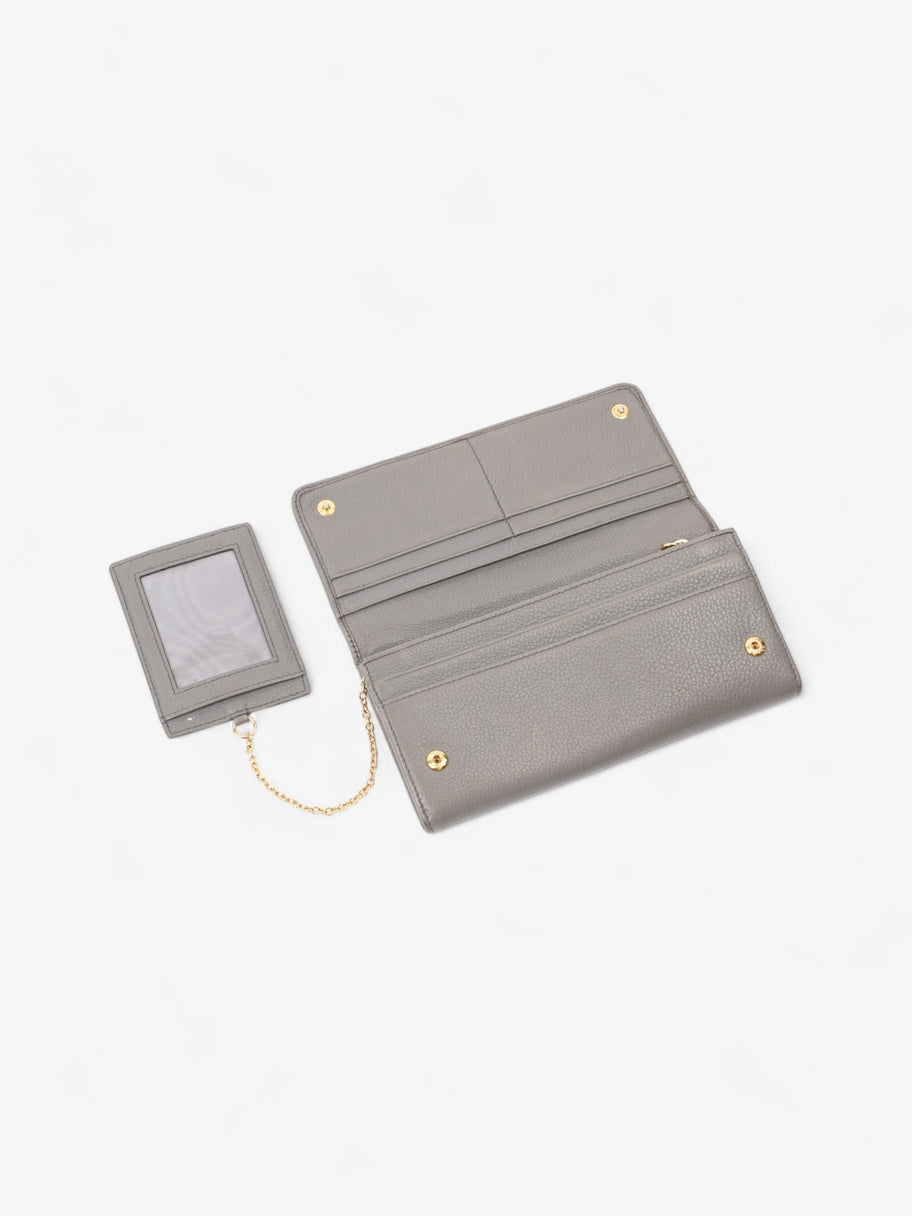 Prada Continental Wallet Grey / Gold Saffiano Leather Image 3