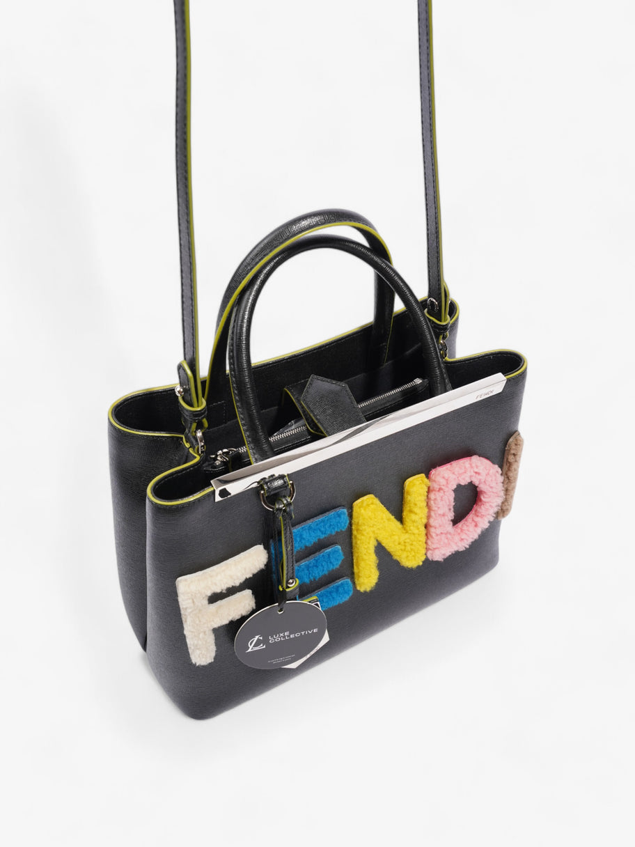 Fendi 2Jours Logo Bag Black Multicoloured Leather Petite Luxe Collective