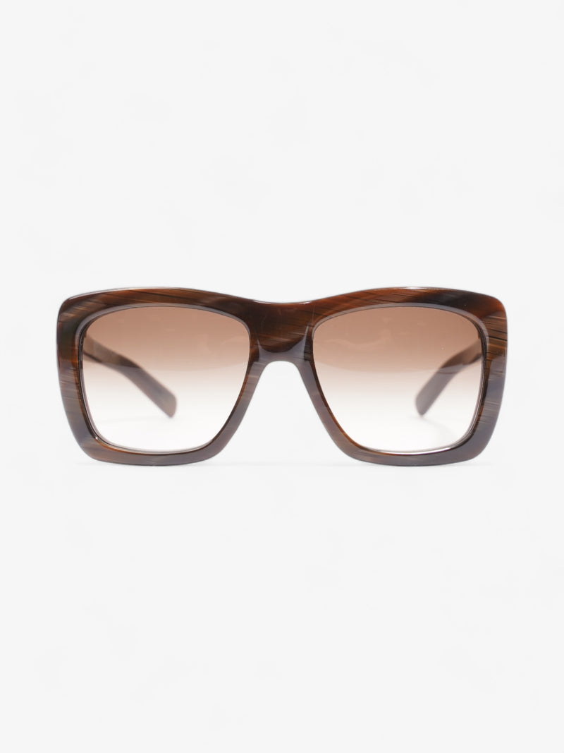  Givenchy Rectangle-Frame Sunglasses Brown Acetate 140mm