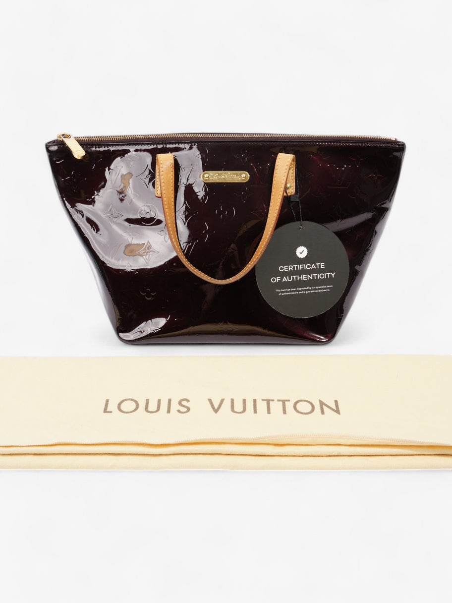 Louis Vuitton Bellevue Monogram Vernis / Amarante Vernis Leather PM Image 9